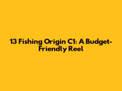 13 Fishing Origin C1: A Budget-Friendly Reel