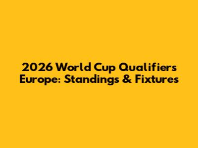 2026 World Cup Qualifiers Europe: Standings & Fixtures