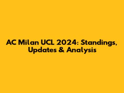 AC Milan UCL 2024: Standings, Updates & Analysis