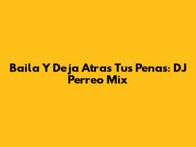 Baila Y Deja Atras Tus Penas: DJ Perreo Mix