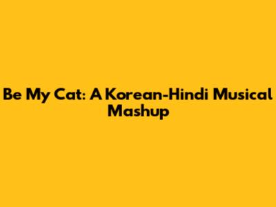 Be My Cat: A Korean-Hindi Musical Mashup