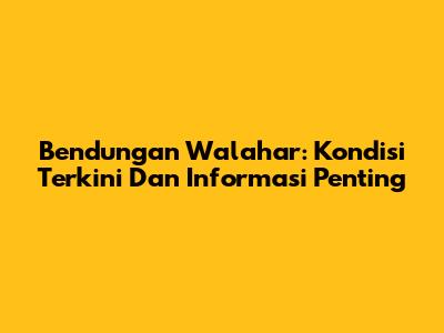 Bendungan Walahar: Kondisi Terkini Dan Informasi Penting