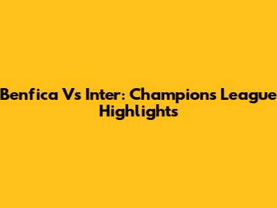 Benfica Vs Inter: Champions League Highlights