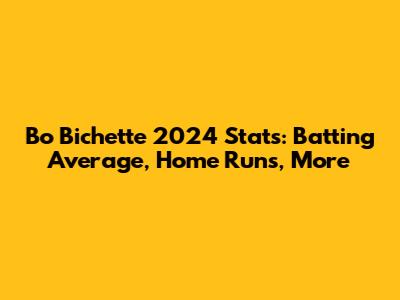 Bo Bichette 2024 Stats: Batting Average, Home Runs, More