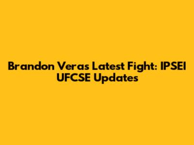 Brandon Vera's Latest Fight: IPSEI UFCSE Updates