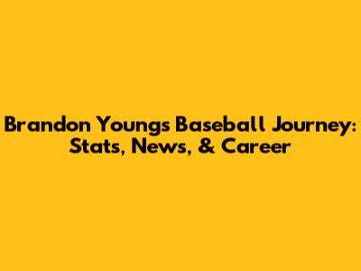 Brandon Young's Baseball Journey: Stats, News, & Career
