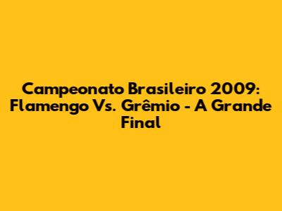 Campeonato Brasileiro 2009: Flamengo Vs. Grêmio - A Grande Final