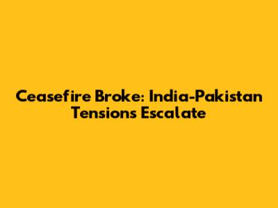 Ceasefire Broke: India-Pakistan Tensions Escalate