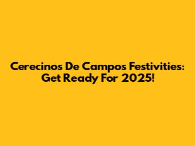 Cerecinos De Campos Festivities: Get Ready For 2025!