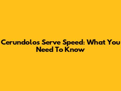 Cerundolo's Serve Speed: What You Need To Know