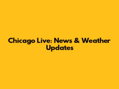Chicago Live: News & Weather Updates