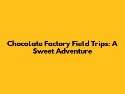 Chocolate Factory Field Trips: A Sweet Adventure