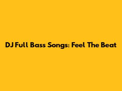 DJ Full Bass Songs: Feel The Beat