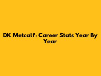 DK Metcalf: Career Stats Year By Year
