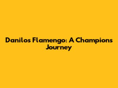 Danilo's Flamengo: A Champion's Journey