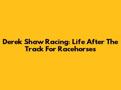 Derek Shaw Racing: Life After The Track For Racehorses