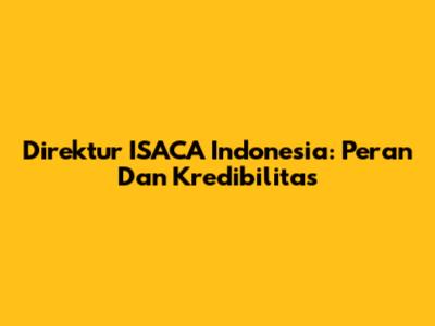 Direktur ISACA Indonesia: Peran Dan Kredibilitas