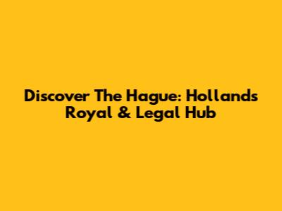 Discover The Hague: Holland's Royal & Legal Hub
