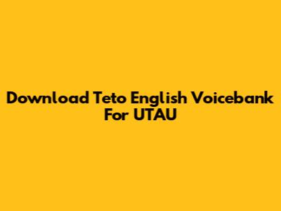 Download Teto English Voicebank For UTAU