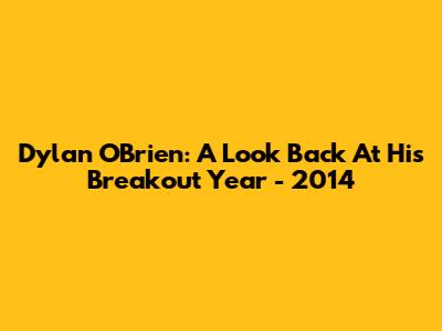 Dylan O'Brien: A Look Back At His Breakout Year - 2014