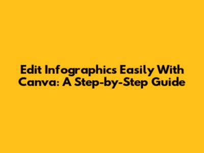 Edit Infographics Easily With Canva: A Step-by-Step Guide