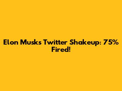 Elon Musk's Twitter Shakeup: 75% Fired!