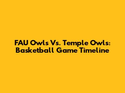 FAU Owls Vs. Temple Owls: Basketball Game Timeline