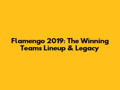 Flamengo 2019: The Winning Team's Lineup & Legacy