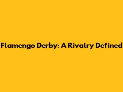Flamengo Derby: A Rivalry Defined