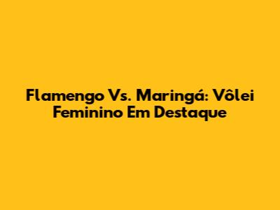 Flamengo Vs. Maringá: Vôlei Feminino Em Destaque