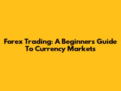 Forex Trading: A Beginner's Guide To Currency Markets