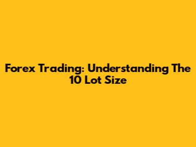 Forex Trading: Understanding The 10 Lot Size