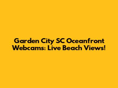 Garden City SC Oceanfront Webcams: Live Beach Views!