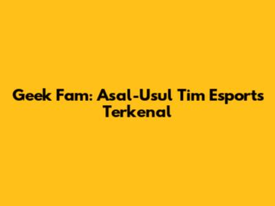 Geek Fam: Asal-Usul Tim Esports Terkenal