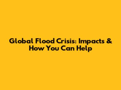 Global Flood Crisis: Impacts & How You Can Help