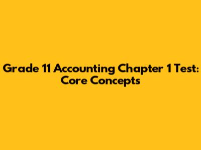 Grade 11 Accounting Chapter 1 Test: Core Concepts