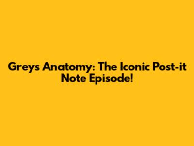 Grey's Anatomy: The Iconic Post-it Note Episode!