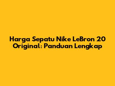 Harga Sepatu Nike LeBron 20 Original: Panduan Lengkap