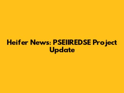 Heifer News: PSEIIREDSE Project Update