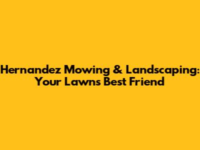 Hernandez Mowing & Landscaping: Your Lawn's Best Friend