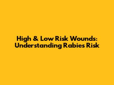 High & Low Risk Wounds: Understanding Rabies Risk