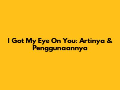 I Got My Eye On You: Artinya & Penggunaannya