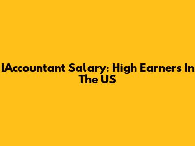 IAccountant Salary: High Earners In The US
