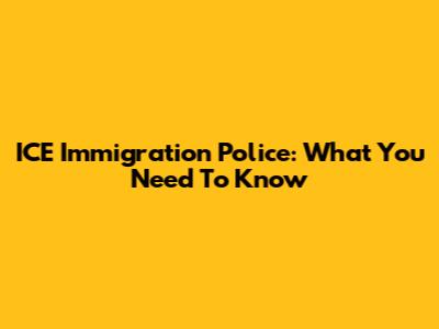 ICE Immigration Police: What You Need To Know