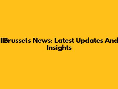 IIBrussels News: Latest Updates And Insights