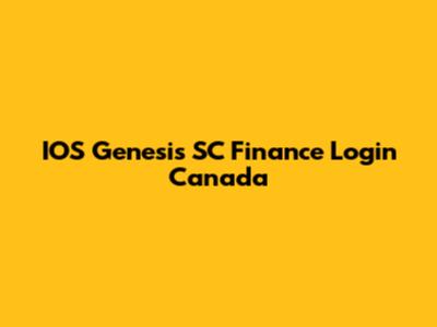 IOS Genesis SC Finance Login Canada