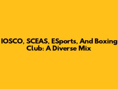IOSCO, SCEAS, ESports, And Boxing Club: A Diverse Mix