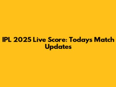 IPL 2025 Live Score: Today's Match Updates