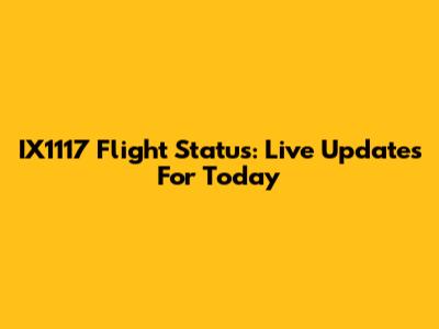 IX1117 Flight Status: Live Updates For Today