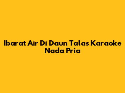 Ibarat Air Di Daun Talas Karaoke Nada Pria